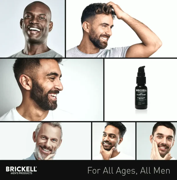Brickell Dark Circle Treatment for Men - Organic Eye Gel to Firm Lines, Reduce Under-Eye Bags, 0.65 oz