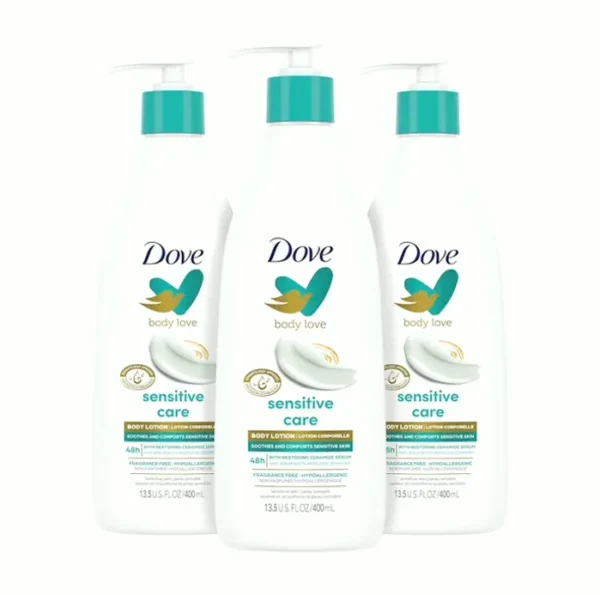 Dove's Sensitive Care Body Pack of 3 including Ceramide Serum