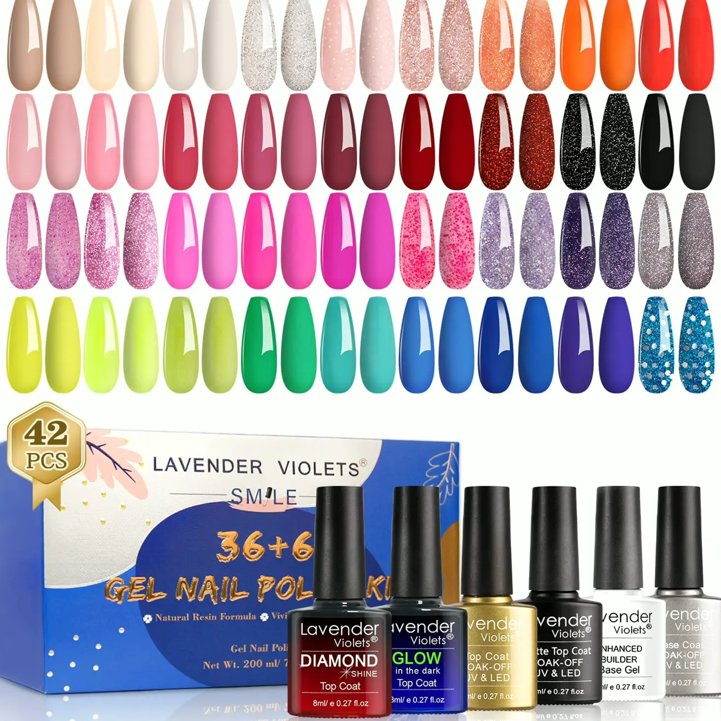 Lavender 42-Pcs Nail Polish Kit