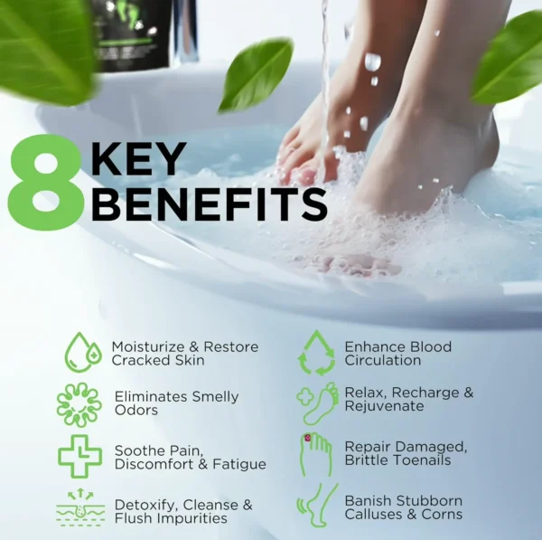 Melaleuca Oil Foot Soak with Magnesium Sulfate - for Toenail Athletes Foot, Scent & Pain Relief - 16 oz