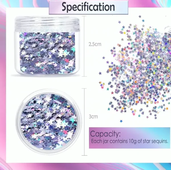 Laza's Shiny Star Nail Art Glitter