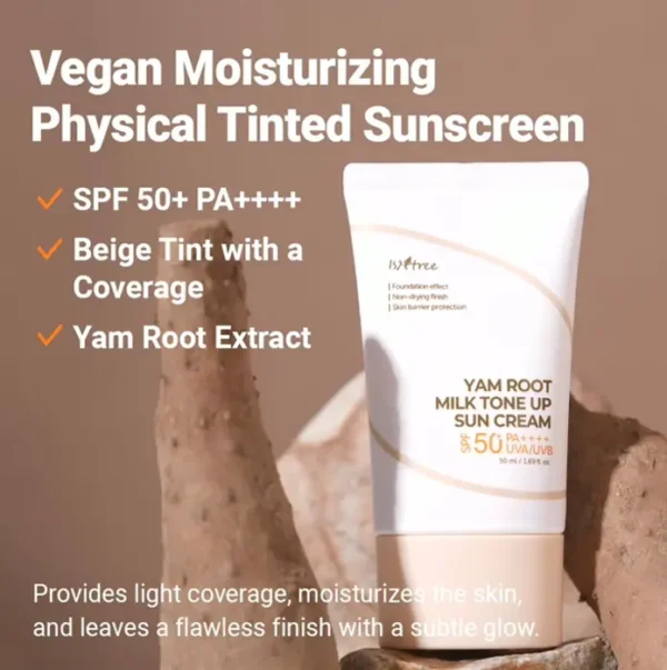 IsNtree Yam Root Cream SPF50+ Tone-Up Sun Cream 50ml