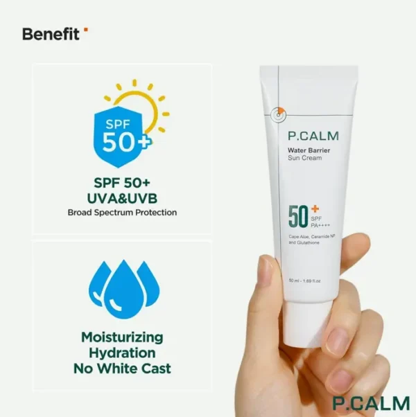 PCALM Water Barrier Hydrating Sunscreen, Matte Look, SPF 50+
