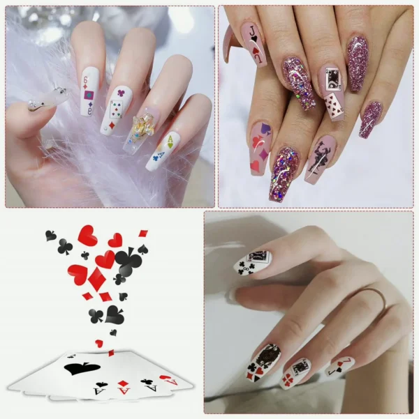 EBANKU 10 Pieces Poker Nail Art Decals