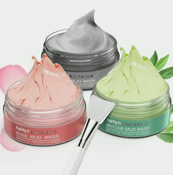 Ashlyn's 3 Piece Facial Masking Kit, Green Tea Floral Skin Masking Skincare
