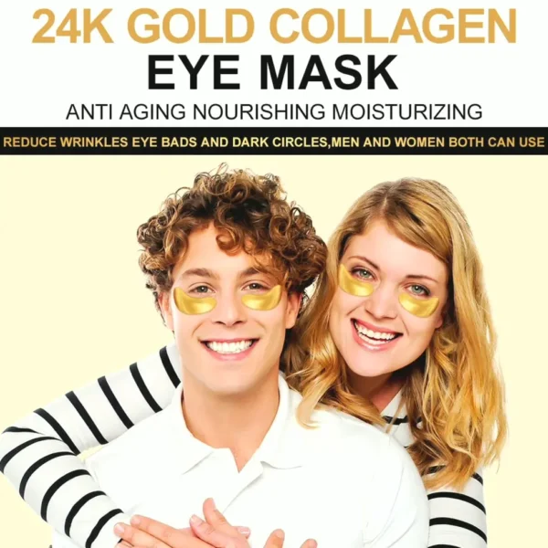 Eye Masks (Pack of 20 Pairs) - Golden Eye Treatment with Amino Acid & Protein, Eye Care for Aging, Puffy Eyes & Dark Circles, Skin Care Treatment for Males & Women