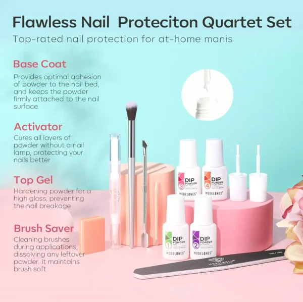 Modelones 32 Pcs Dip Powder Nail Set Liquid Set