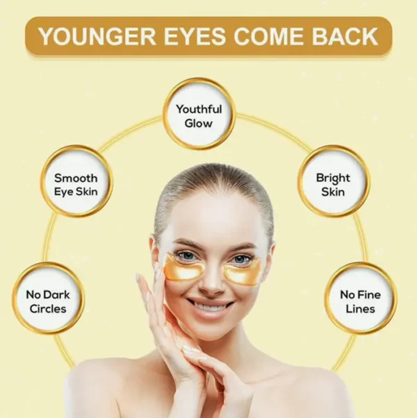 Eye Masks (Pack of 20 Pairs) - Golden Eye Treatment with Amino Acid & Protein, Eye Care for Aging, Puffy Eyes & Dark Circles, Skin Care Treatment for Males & Women