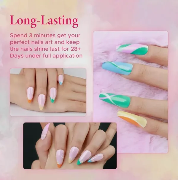Summer Gel Nail Kit, 6 Pastel Colors