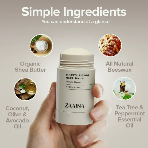 ZAAINA Foot Balm Stick, All-Natural Heel Cream for Fast Relief