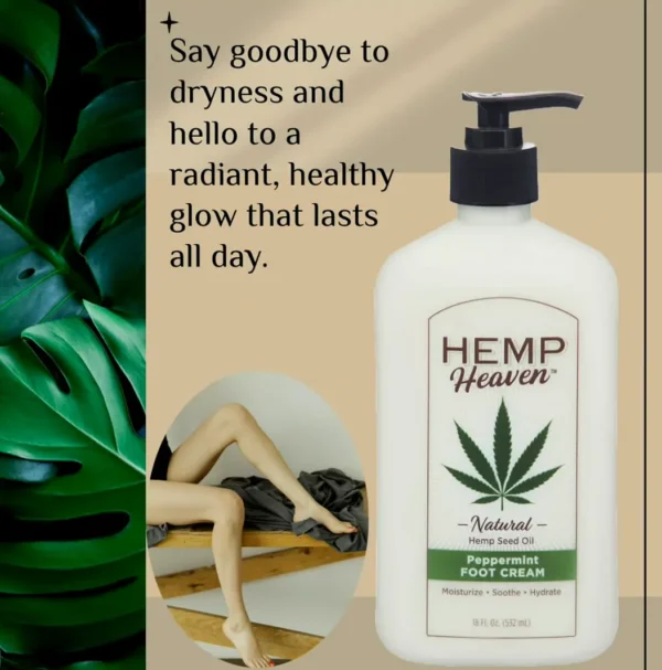 Peppermint Foot Lotion with Hemp Seed Oil - Moisturizing Treatment for Dry Feet