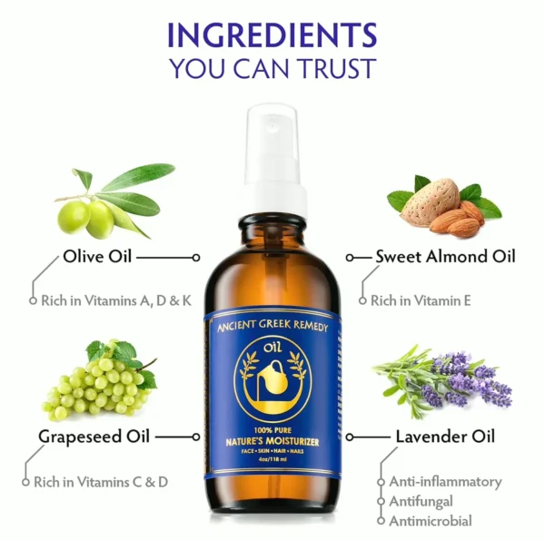 Organic Skin & Hair Oil for Dry Skin - Traditional Remedy, 4oz