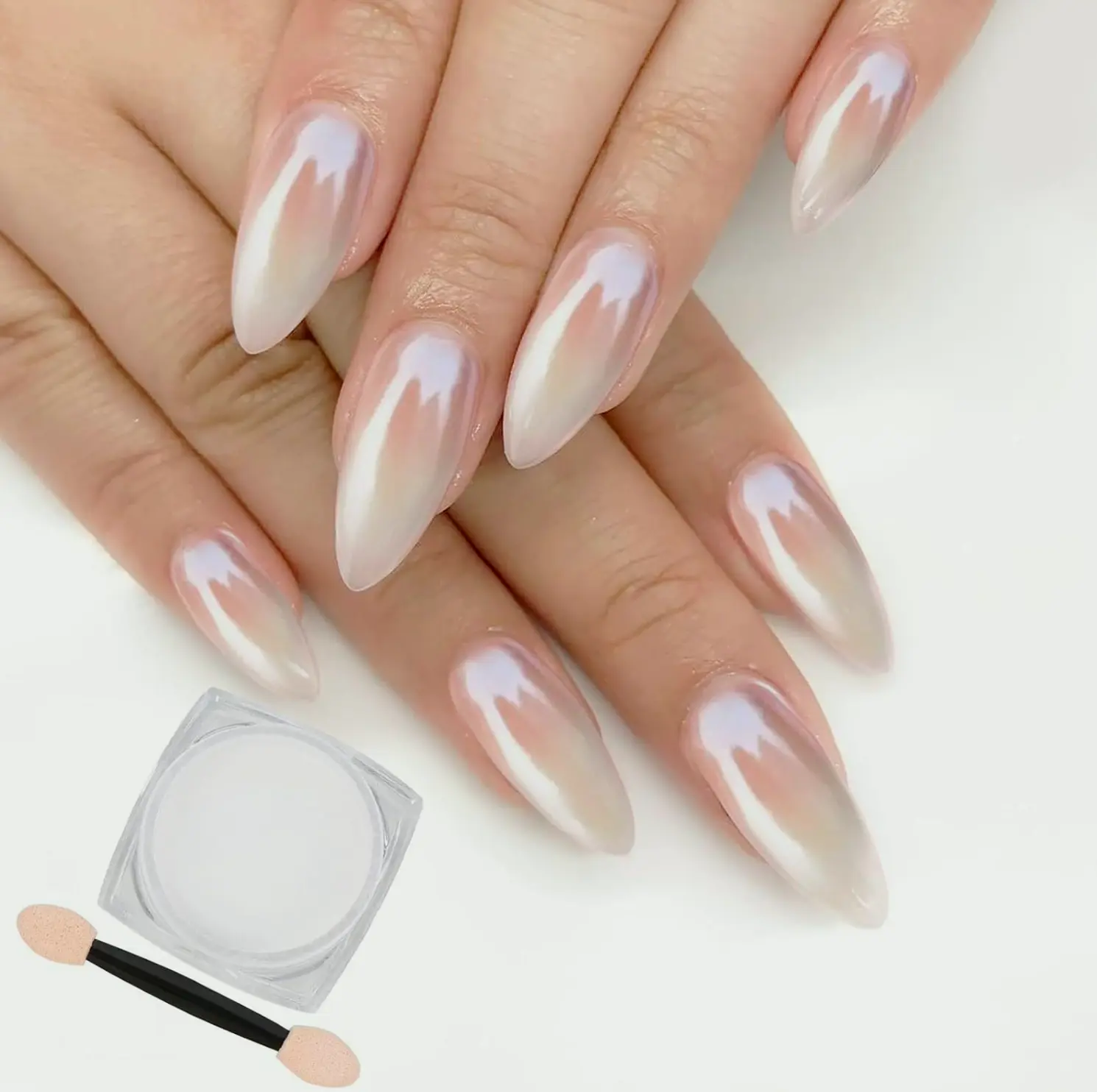 White Chrome Manicure Powder - Mermaid Effect
