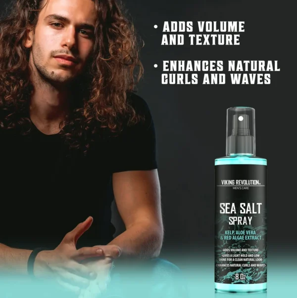 Norse Revolution Oceanic Salt Mist for Men's Hair - Kelp, Aloe Vera & Algae 8oz