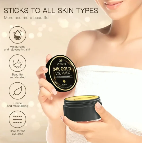 24K Gilded Gel Eye Mask for Swollen Eye Bags