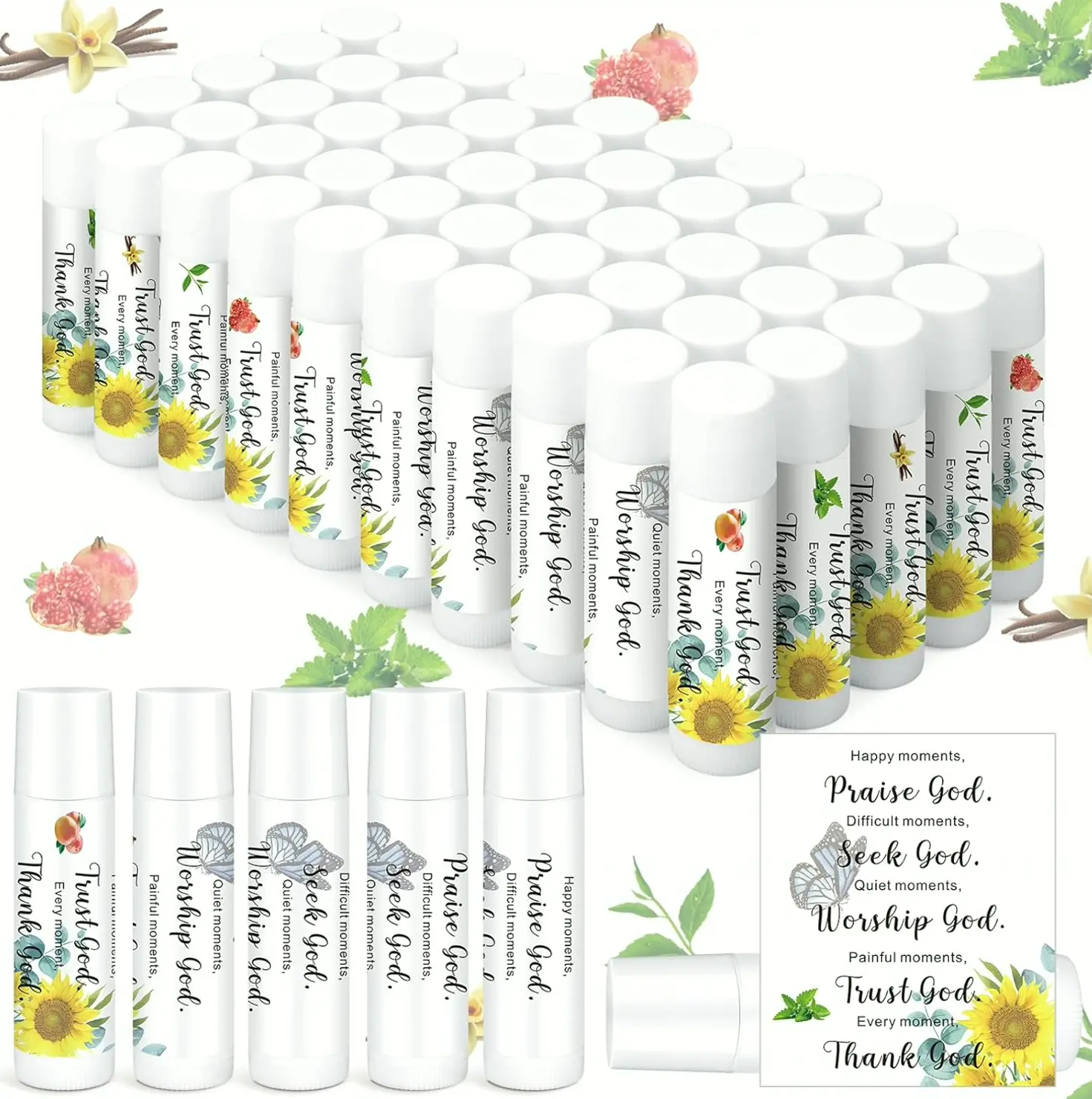Bible Quotation Lip Balm Set Present for Ladies