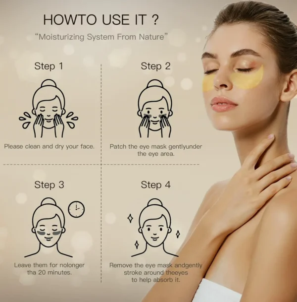 24K Gilded Gel Eye Mask for Swollen Eye Bags