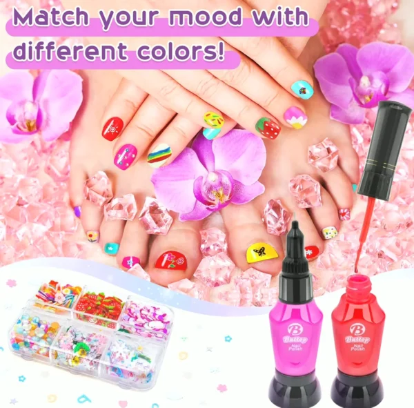 Girls Nail Set with Dryer & Art Decor