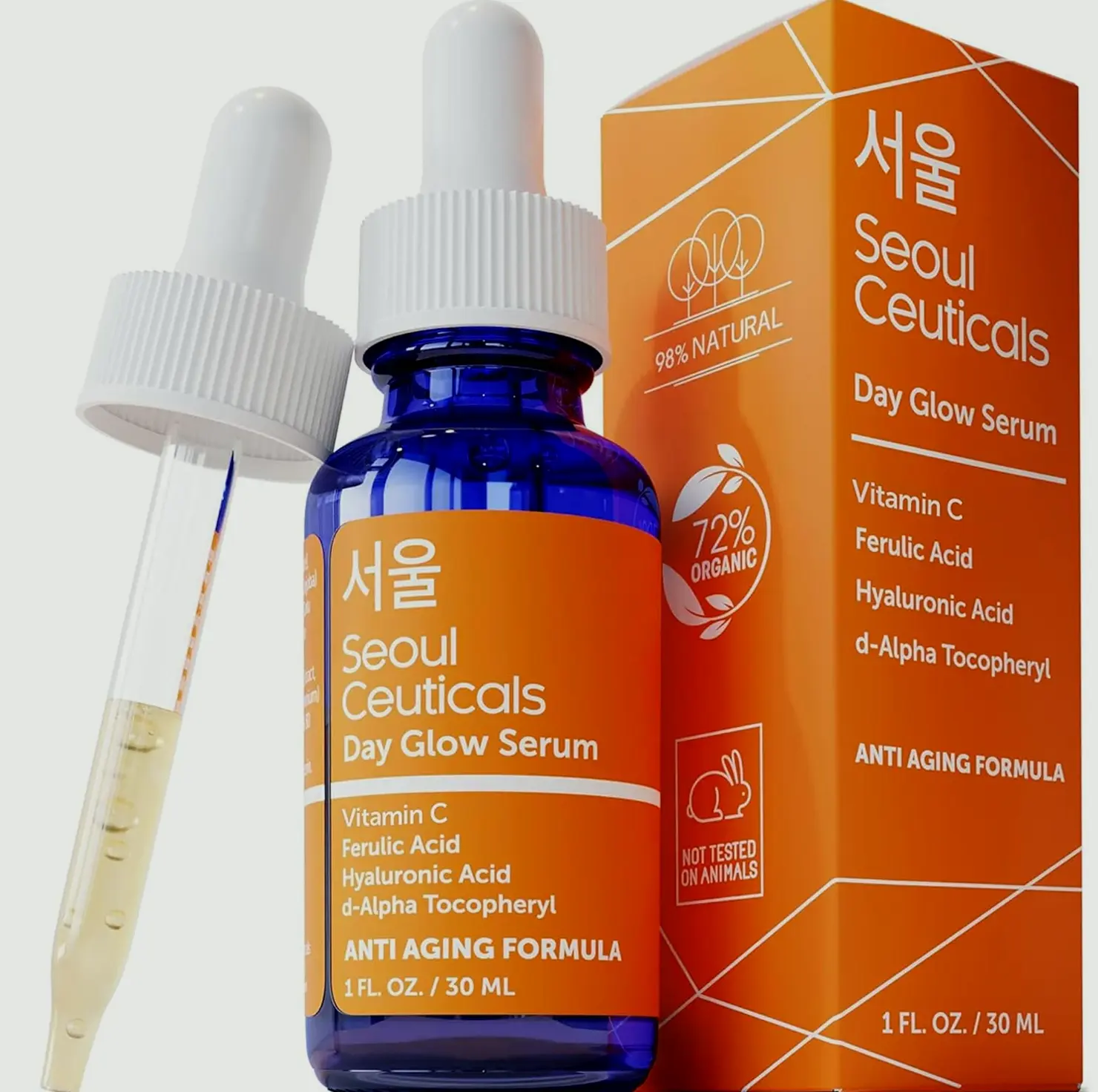 K-Beauty Vit C Serum with Hyaluronic Acid, Effective Anti-Aging