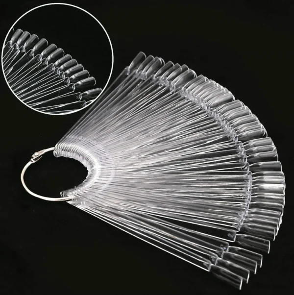 150 Pieces Transparent Nail Swatches Sticks