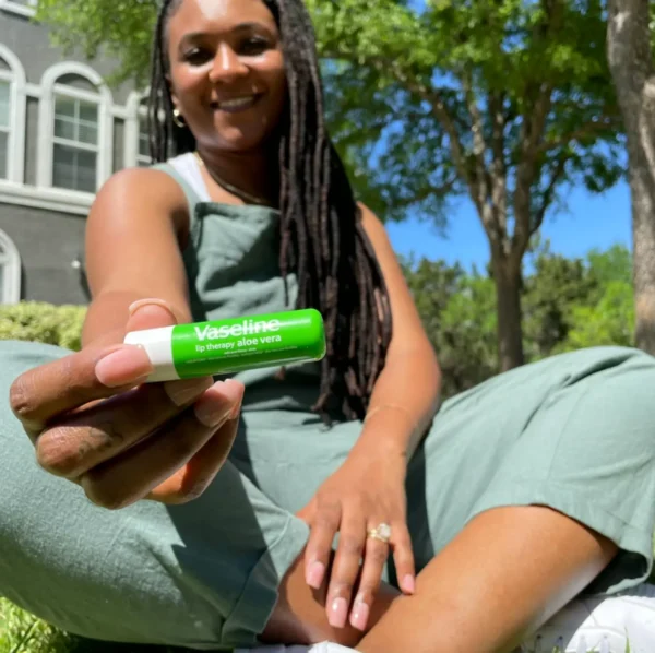 Vaseline's Lip Balm Variety 4-Set – Cocoa Butter + Aloe Vera Moisturizing Lip Balm containing Vit E, 0.16 Oz Ea