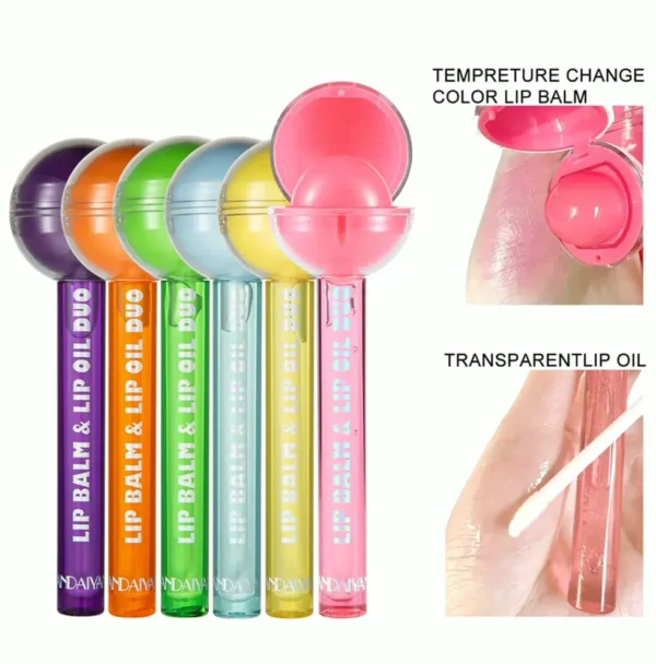 Tinted Color Changing Lipstick & Vitamin E Lip Oil for Girls (Blue)
