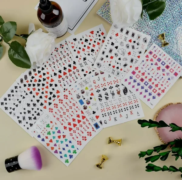 EBANKU 10 Pieces Poker Nail Art Decals