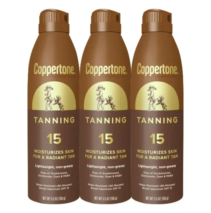 Coppertone Tanning Sun Protection Mist, Water Resistant, Five Oz, Set of 3