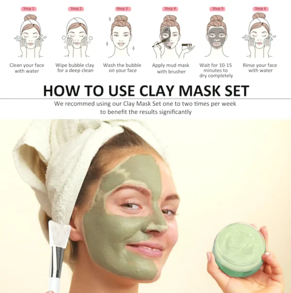 Ashlyn's 3 Piece Facial Masking Kit, Green Tea Floral Skin Masking Skincare
