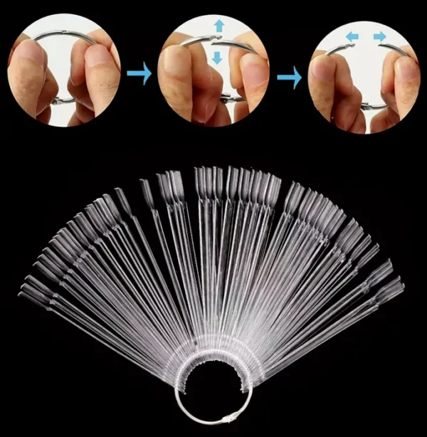 150 Pieces Transparent Nail Swatches Sticks