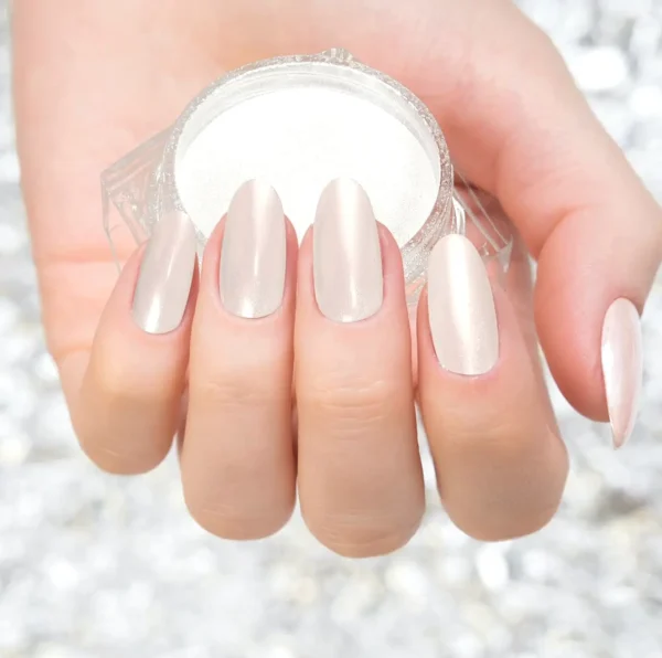 White Chrome Manicure Powder - Mermaid Effect
