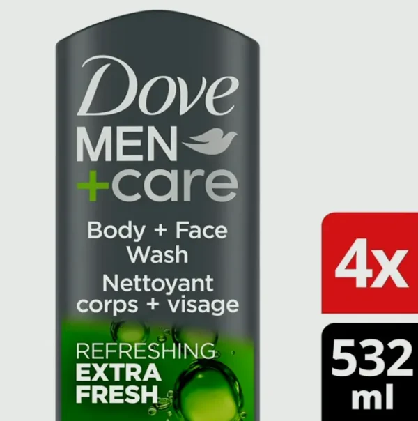 Dove's Men+Care Shower Gel Ultra Fresh 4 Count 18oz