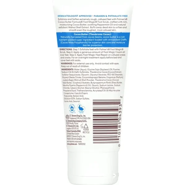 Palmer's Brand Cocoa Butter Foot Magic Exfoliator including Vit E for Dry Feet