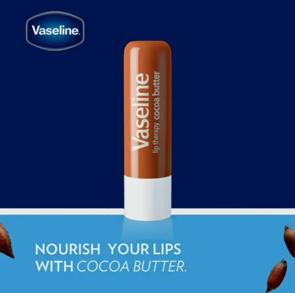 Vaseline Lip Therapy Cocoa Butter Balm, Pack of 4, 0.16 oz