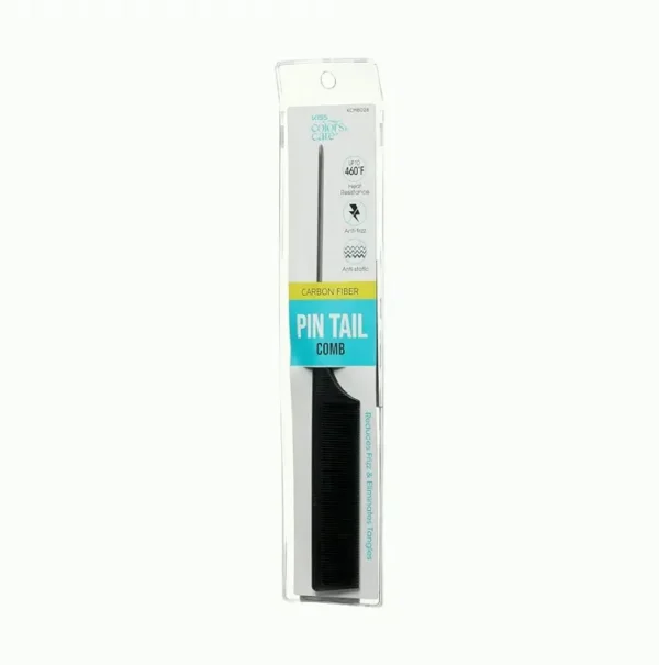 Professional Pointed Tail Comb for Styling & Parting - Static Resistant & Heatproof Black
