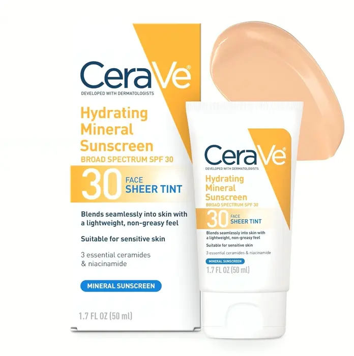 CeraVe hydrating mineral sunblock with sheer tint, SPF 30, 1.7 oz