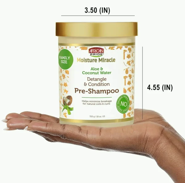 Afro Moisture Miracle Pre-Wash using Aloe & Coconut Water - 18 ounces