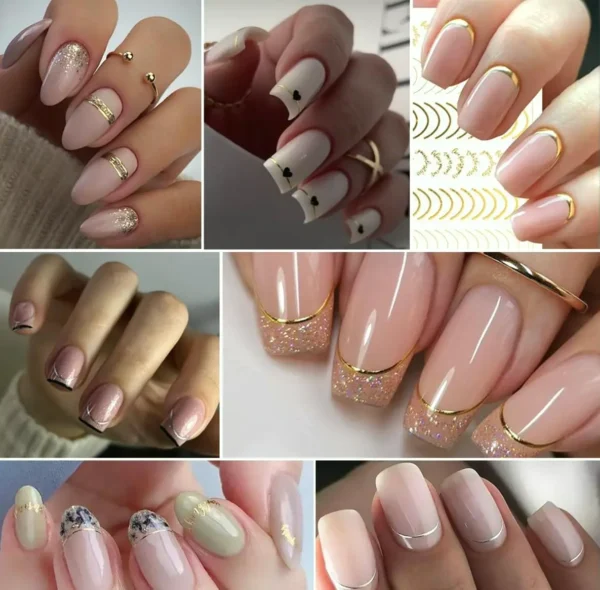 3D French Tip Nail Art Stickers