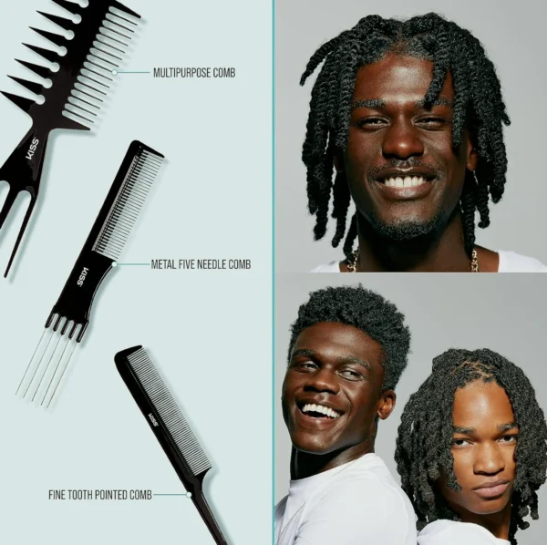 Professional Pointed Tail Comb for Styling & Parting - Static Resistant & Heatproof Black