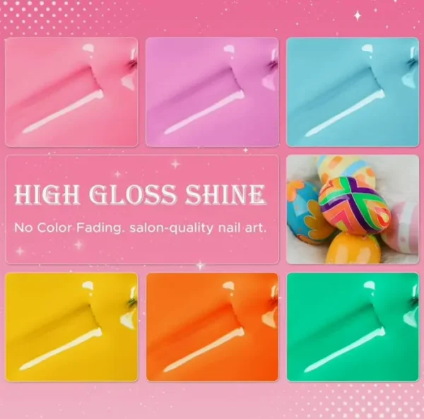 Summer Gel Nail Kit, 6 Pastel Colors