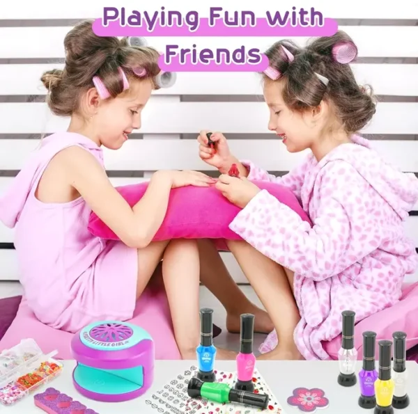 Girls Nail Set with Dryer & Art Decor